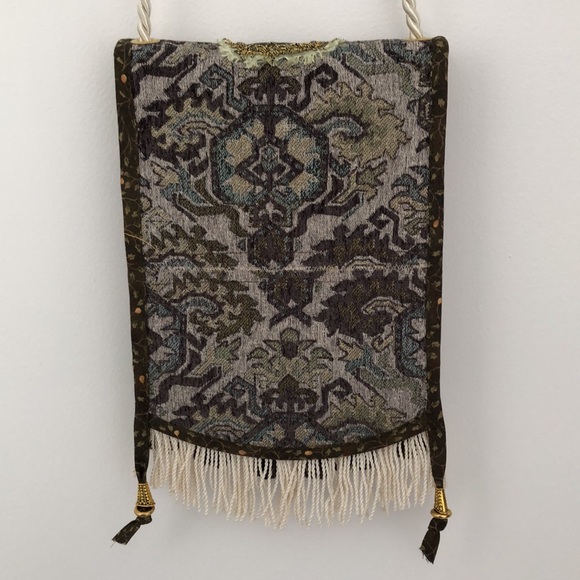 Unicorn in Captivity Fabric Bag Purse Renaissance Garb Handmade Tassel Flap - Picture 3 of 8